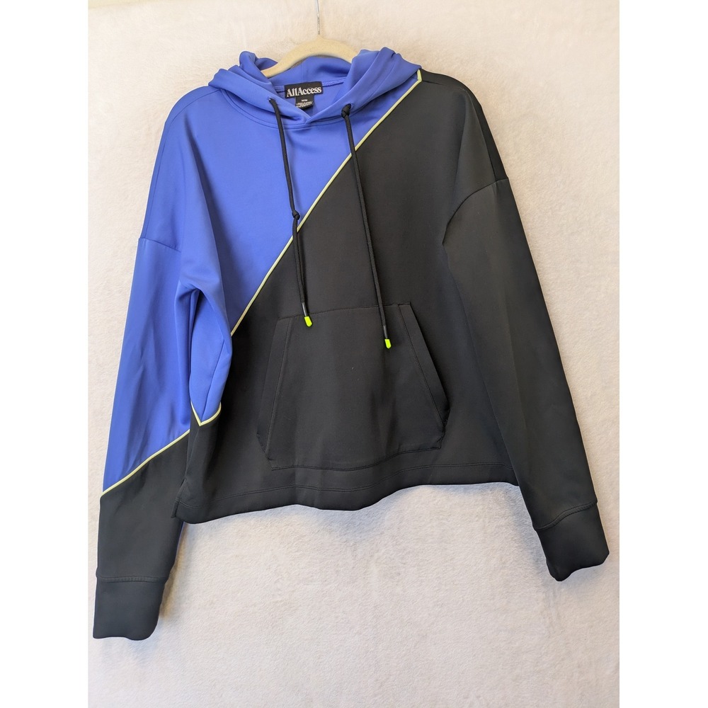 All Access Women's Size‎ M Colorblock Hoodie Blue and Black Neon